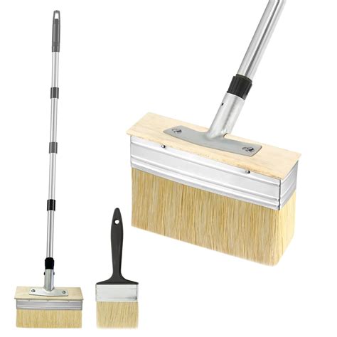 Buy 7" Decking Paint Brush with 60" Long Handle,Deck Stain Applicator ...