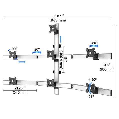 Superbly Seven Expansive Flat Panel Monitor Wall Mount