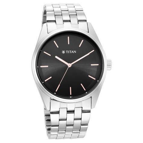 Buy Online Titan Workwear Quartz Analog Black Dial Silver Stainless ...