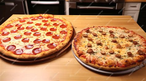 Premium AI Image | Thin Crust vs Thick Crust Pizza Comparison