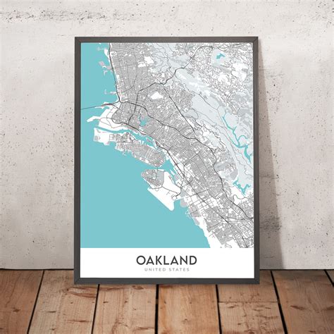 Modern City Map of Oakland, CA: Downtown, Jack London Sq, Chinatown, L – The Unique Maps Co.