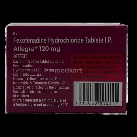 ALLEGRA 120MG TABLET 10'S Price, Uses, Side Effects & Substitutes | Medkart