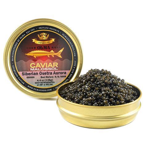 OLMA Siberaian Osetra Aurora Black Caviar - Small To Medium Grain ...