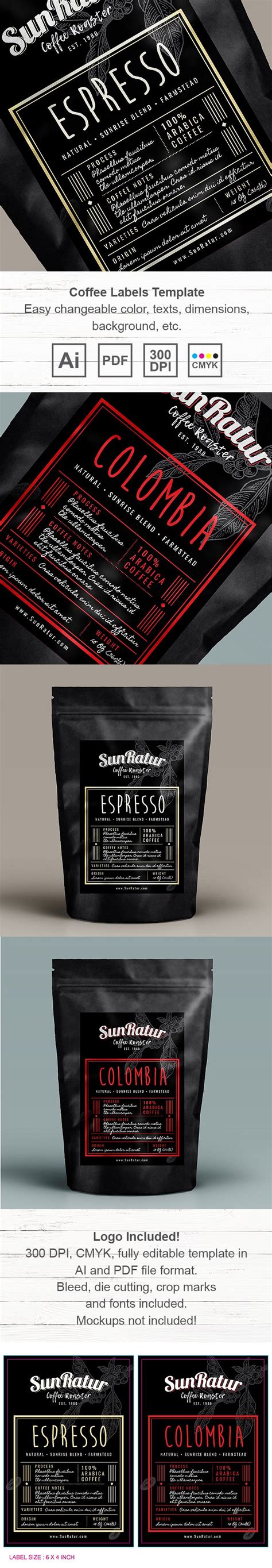 Coffee Labels Template - LP09395LT - GettyLayouts