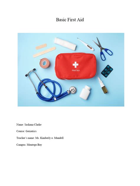 Image result for First Aid Introduction Sheet