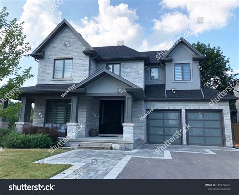 Dark Grey Brick Modern House