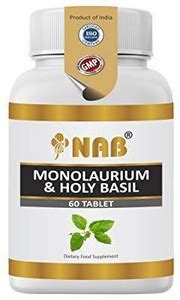 NAB HEALTHCARE Monolauric Acid Supplement,Monolaurium,Holy Basil ...
