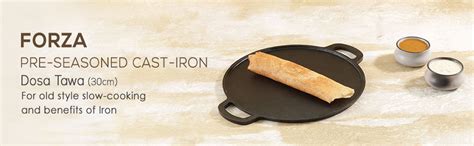 Buy Forza Pre-Seasoned Cast-iron Dosa Tawa,30 cm Online At Best Price ...
