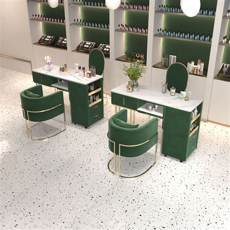Green Manicure Table OC1832 | Salon interior design, Nail salon ...