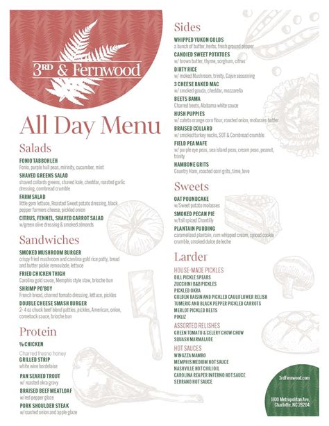Charlotte’s 3rd & Fernwood Menu Released Ahead of Opening - Eater Carolinas