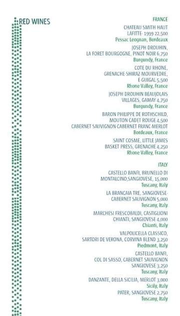 Menu of Il Camino, Taj Fort Aguada Resort & Spa, Candolim, Goa ...