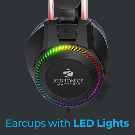 ZEBRONICS Zeb-Jet Pro Premium Headphone,LED Headband,Suspension Design ...