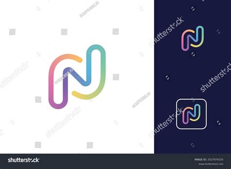 Abstract Colorful Letter N Logo Design Stock Vector (Royalty Free ...