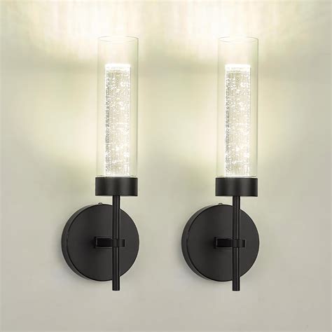 kudos Black Wall Sconces Set of 2,Modern Led Wall Sconces,Bathroom ...