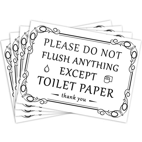 Buy 4 Pcs 3 x 4 Inch Small Elegant Funny Toilet Sign, Please Do Not ...