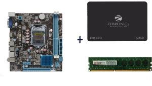 ZEBRONICS H61 Motherboard + 4GB DDR3 1600MHz Desktop RAM + Sata 2.5 ...
