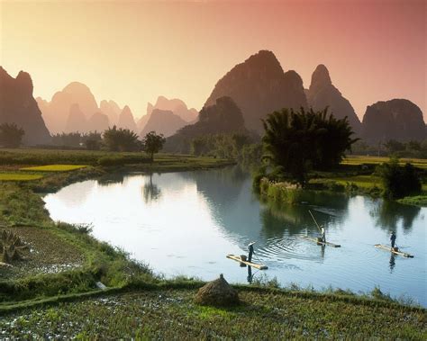 Download wallpaper 1280x1024 vietnam, crops, fields, fishermen, boats ...