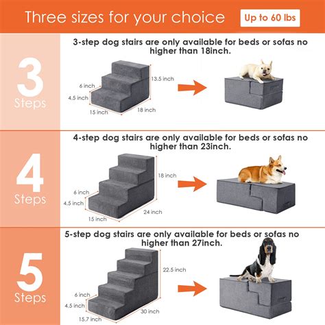 EHEYCIGA Dog Stairs for Small Dogs, 4-Step Dog Stairs for High Beds and ...