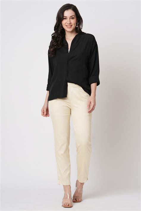 Narrow Cotton Pants - Beige – House of Ayuda