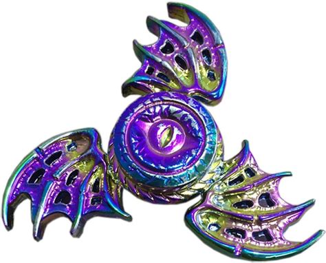 Sehrish Fidget Spinner Rainbow Colorfull 3 wings metal design Dragon ...