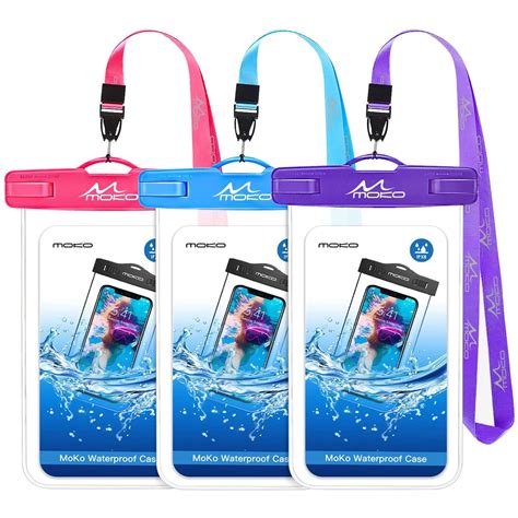 MoKo Waterproof Phone Pouch [3 Pack], Underwater Clear Phone Case Dry ...