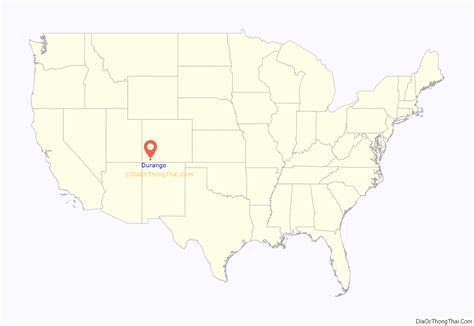 Map of Durango city, Colorado - Thong Thai Real