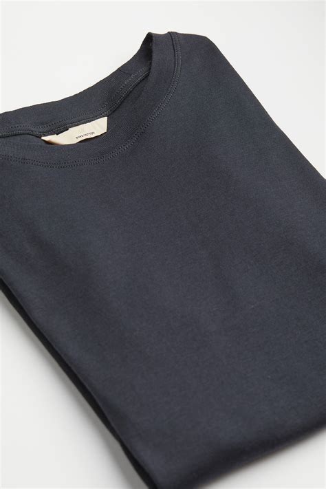 Women's Charcoal grey Pima cotton jersey top | H&M IN