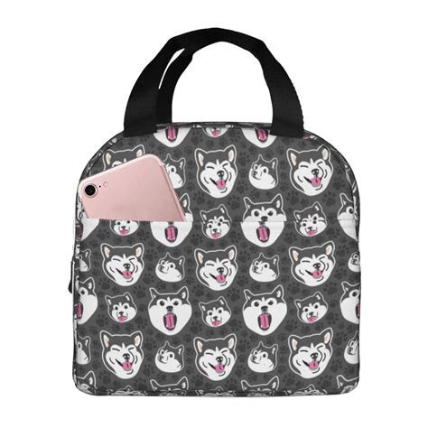 Disketp HUSKY Face Lunch Bag for Women Men, Leakproof Thermal Cooler ...