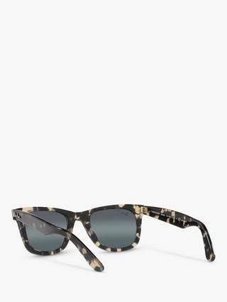 Ray-Ban RB2140 Unisex Polarised Wayfarer Sunglasses, Grey Havana/Blue