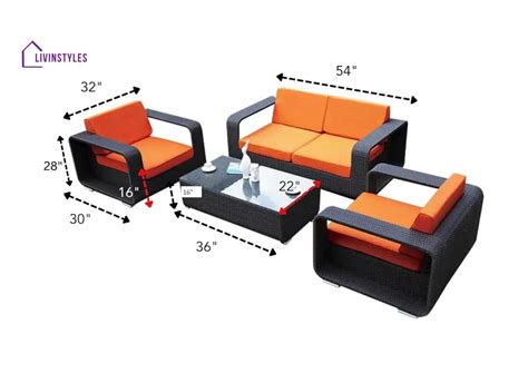 Asha 4-Piece Rattan Sectional Set (Dark Brown and Orange) – LivIn Styles
