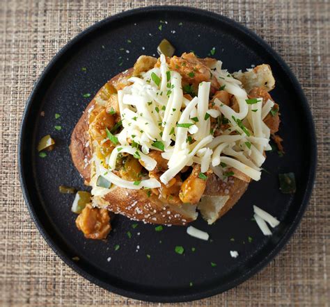 Cheesy Chicken Fajita Baked Potatoes - Life's A Tomato