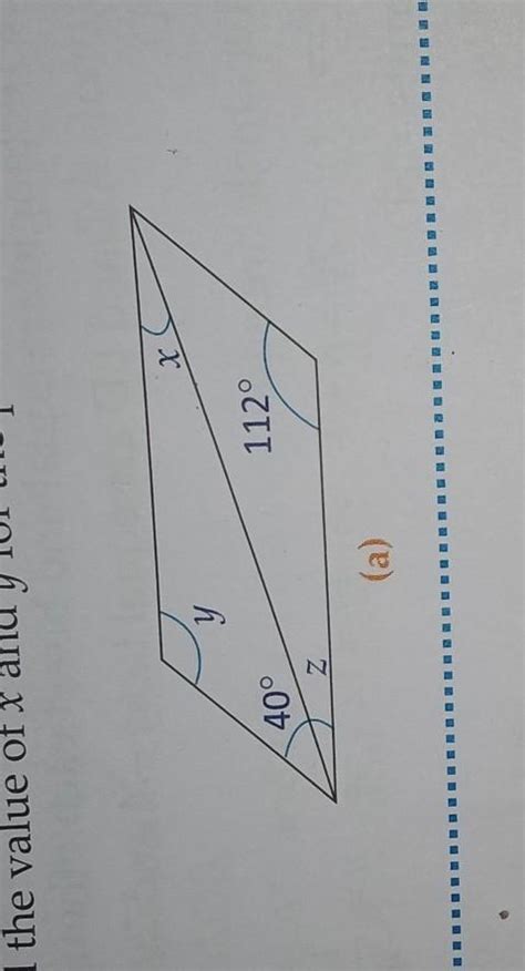 10. Find the value of x, y, and z for the parallelogram shown in figure ...
