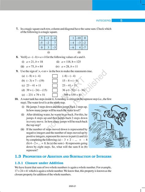 Integers - NCERT Book of Class 7 Mathematics