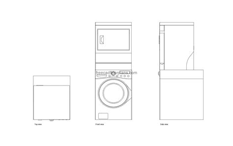 Speed Queen Washer And Dryer - Free CAD Drawings