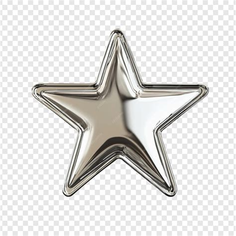 Shiny silver star award symbol design element isolated on transparent ...