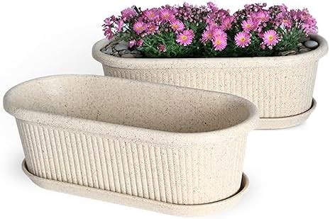 GARDENS NEED Plastic 20 Inch Pack of 3 Pcs Terracotta Plastic Flower ...