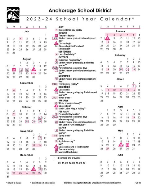 Anchorage School District Calendar 2025-2026 - School Calendar Info