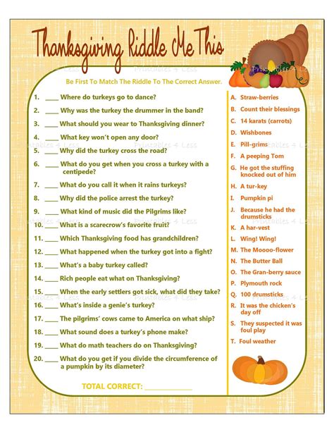 Thanksgiving Free Printable Games - Printable Learning Sheets