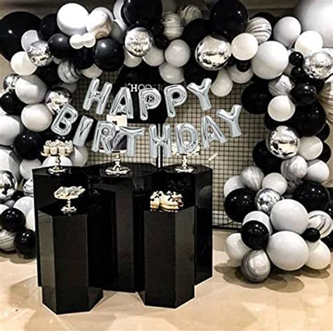 Asthaya 100 Pcs Man in Black Theme Birthday Party Decoration Combo ...
