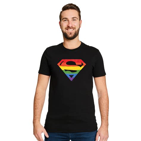 Superman - Pride Logo T-Shirt schwarz | Elbenwald