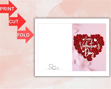Happy Valentine's Day Printable Card / Instant Download PDF / Card Template - Etsy