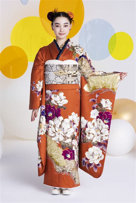 FURISODE MAG A-601 #黄色 #橙色 #yellow #orange 振袖 | 名古屋・岐阜の成人式ならハタチの振袖 アンジュ