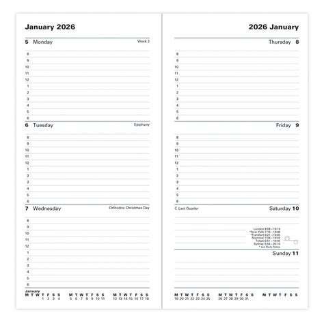 Connoisseur Slim Week to View Diary with Appointments 2026, English ...