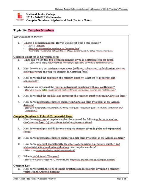 Image result for Complex Numbers Short Notes
