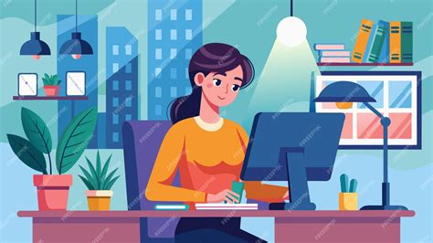 Woman Working On Computer Cartoon 的图像结果