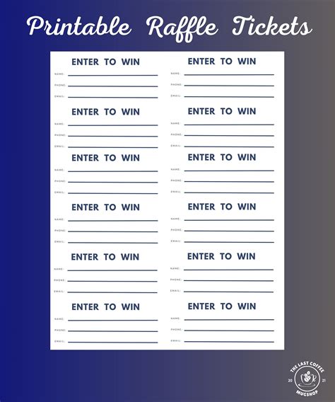 Printable Raffle Entry Form Template - Free Printable Templates