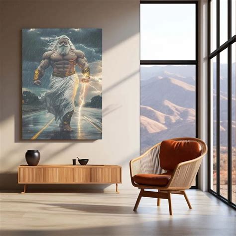 Zeus Metal Poster | Greek God of Thunder Wall Art | Mythology-Inspired ...