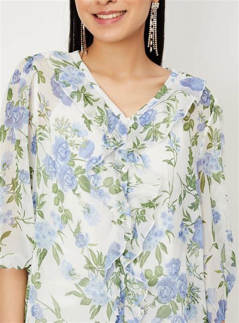 Buy Women Printed Ruffle Detailed Top with Cami Online at just Rs. 799. ...