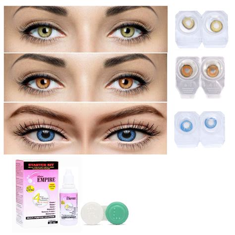 Buy Choice Empire Hazel, Honey, Blue Monthly Contact Lenses 0 Power ...