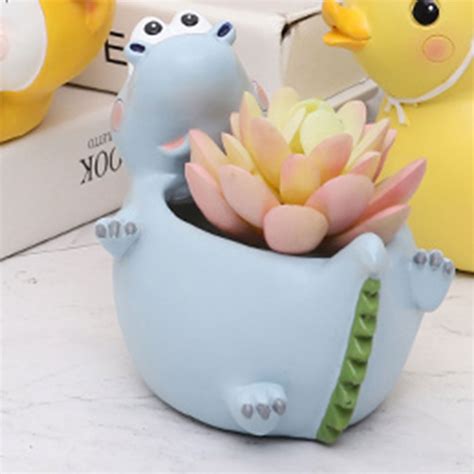 Sleeping Dinosaur Succulent Pot – Cute Resin Planter | myBageecha